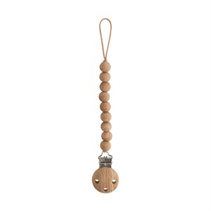 Mushie Silicone Pacifier Clip - Hera Faux Wood